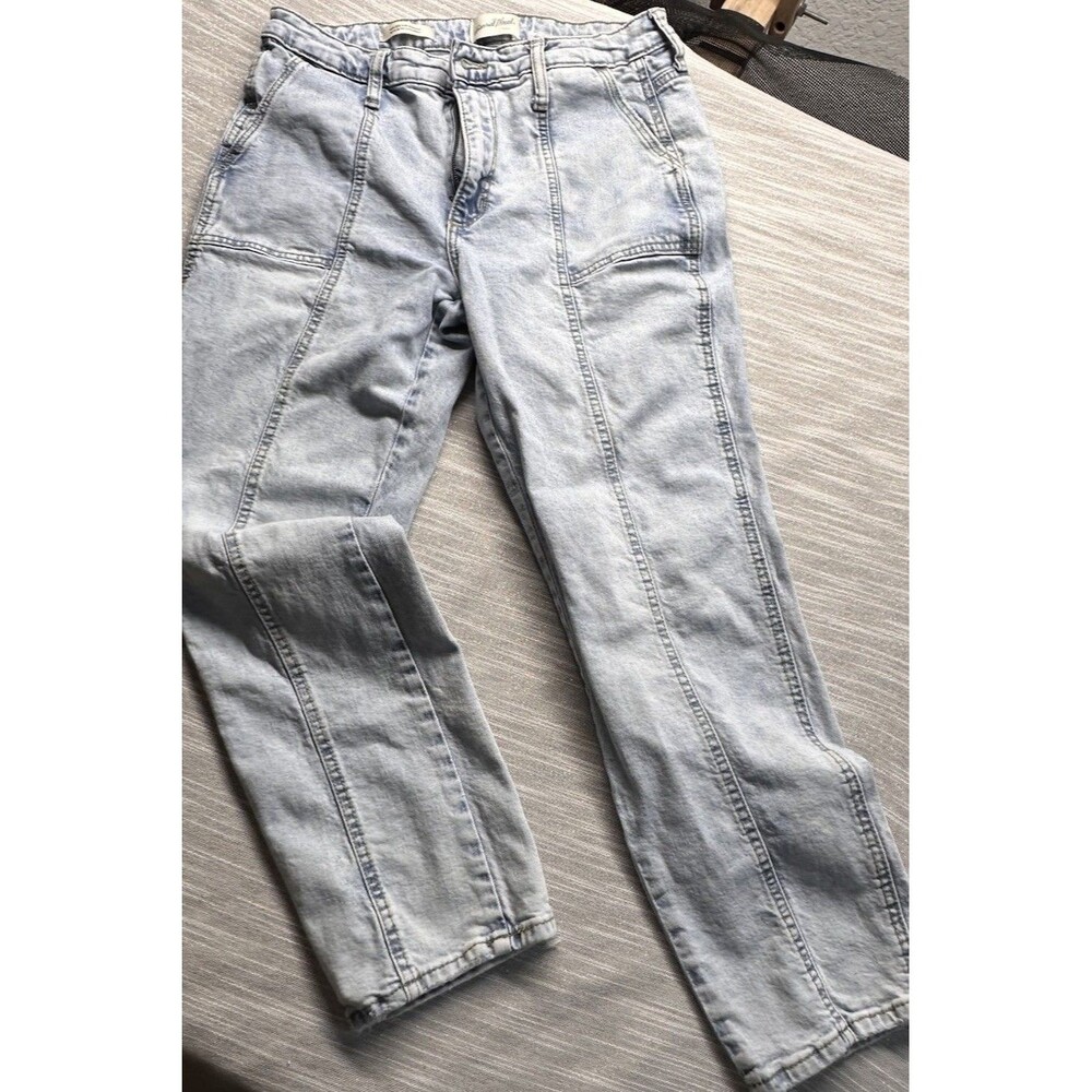Universal Thread Jeans Womens 10 Light Wash High Rise Slim Straight Front Seam